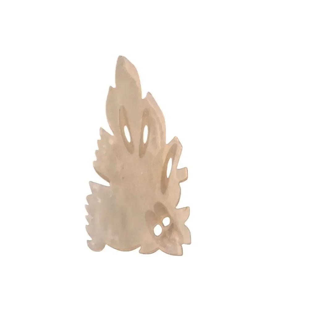 Mother of Pearl Carved White Floral Bird Motif Jade Pendant